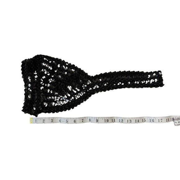1970s Vintage Black Sequin Bra Top | Size Large - Picture 6 of 7